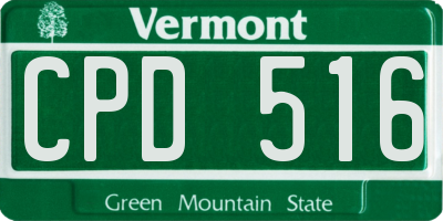 VT license plate CPD516