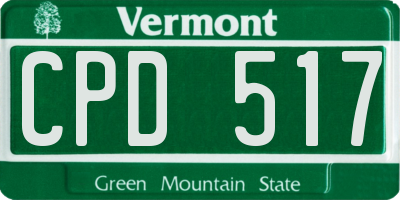 VT license plate CPD517