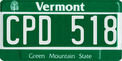 VT license plate CPD518