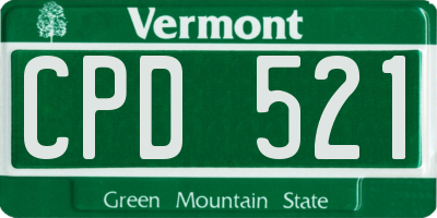VT license plate CPD521