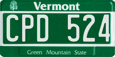 VT license plate CPD524