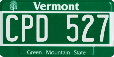 VT license plate CPD527