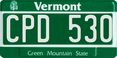 VT license plate CPD530