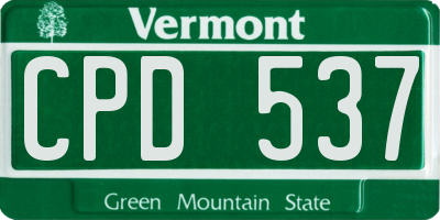 VT license plate CPD537