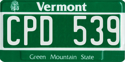 VT license plate CPD539