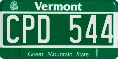 VT license plate CPD544