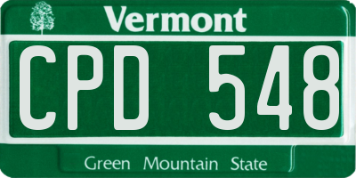 VT license plate CPD548