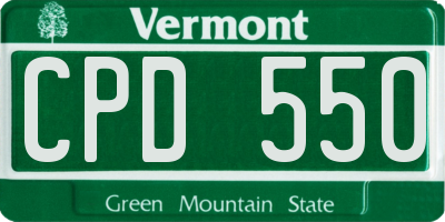 VT license plate CPD550