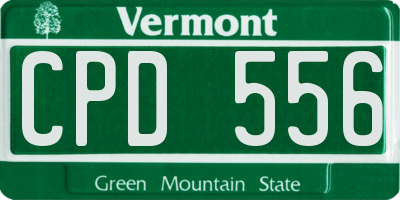 VT license plate CPD556