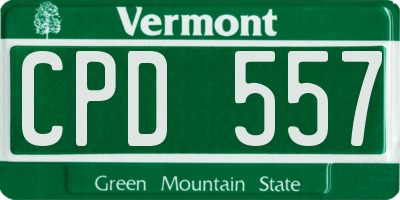 VT license plate CPD557