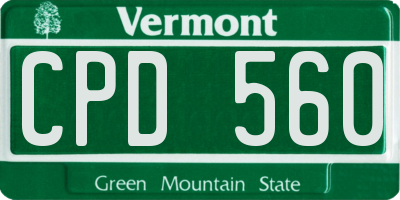 VT license plate CPD560