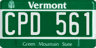 VT license plate CPD561