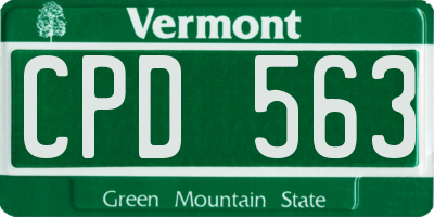 VT license plate CPD563