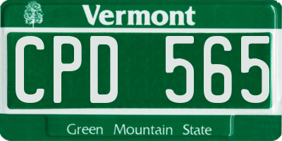 VT license plate CPD565
