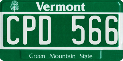 VT license plate CPD566