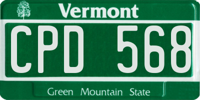 VT license plate CPD568