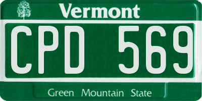 VT license plate CPD569