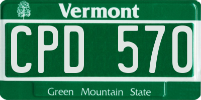 VT license plate CPD570