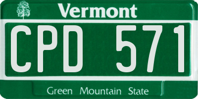 VT license plate CPD571