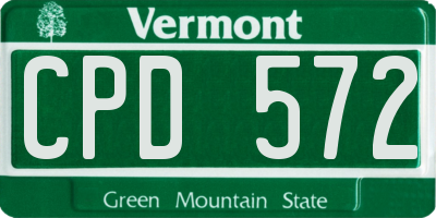 VT license plate CPD572