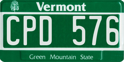 VT license plate CPD576