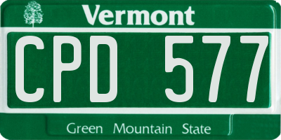VT license plate CPD577