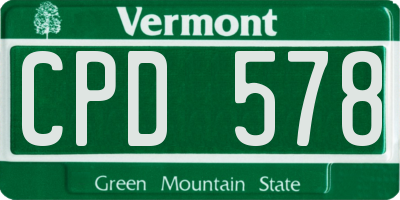 VT license plate CPD578