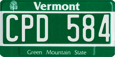 VT license plate CPD584