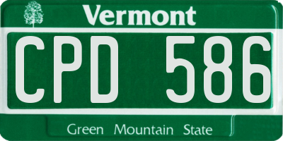 VT license plate CPD586
