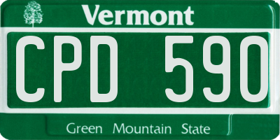 VT license plate CPD590