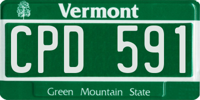 VT license plate CPD591
