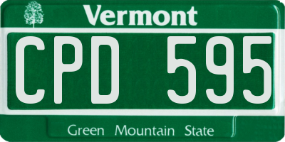 VT license plate CPD595