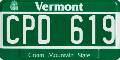 VT license plate CPD619