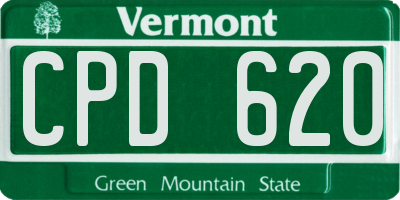 VT license plate CPD620