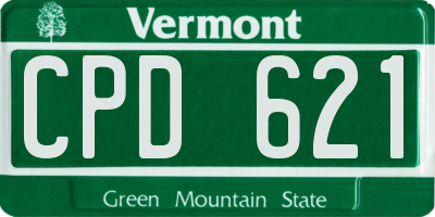 VT license plate CPD621
