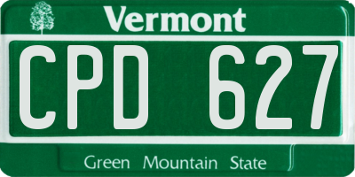 VT license plate CPD627