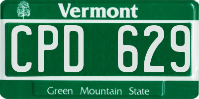 VT license plate CPD629