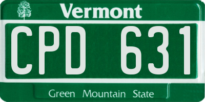 VT license plate CPD631