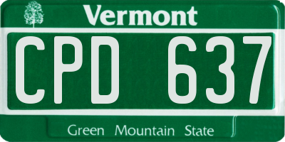 VT license plate CPD637