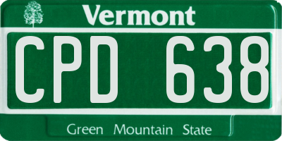 VT license plate CPD638