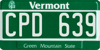 VT license plate CPD639