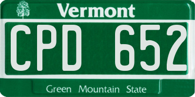 VT license plate CPD652