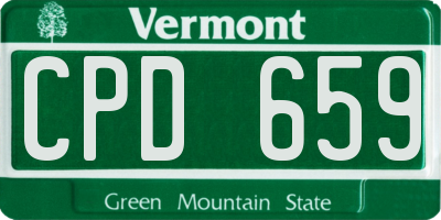 VT license plate CPD659