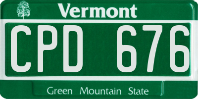 VT license plate CPD676