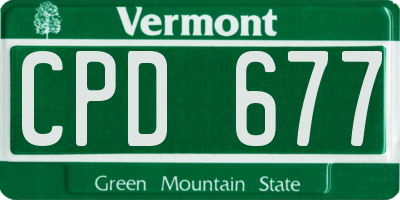 VT license plate CPD677