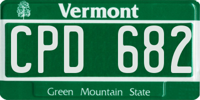 VT license plate CPD682