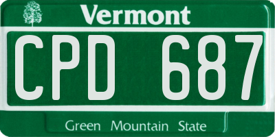 VT license plate CPD687