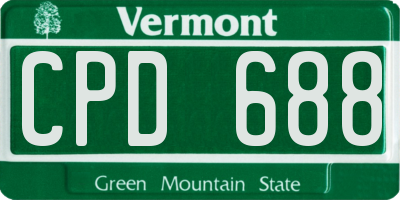 VT license plate CPD688