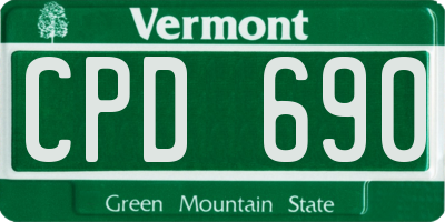 VT license plate CPD690