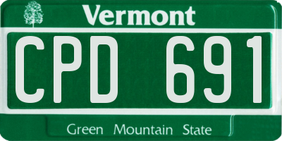 VT license plate CPD691